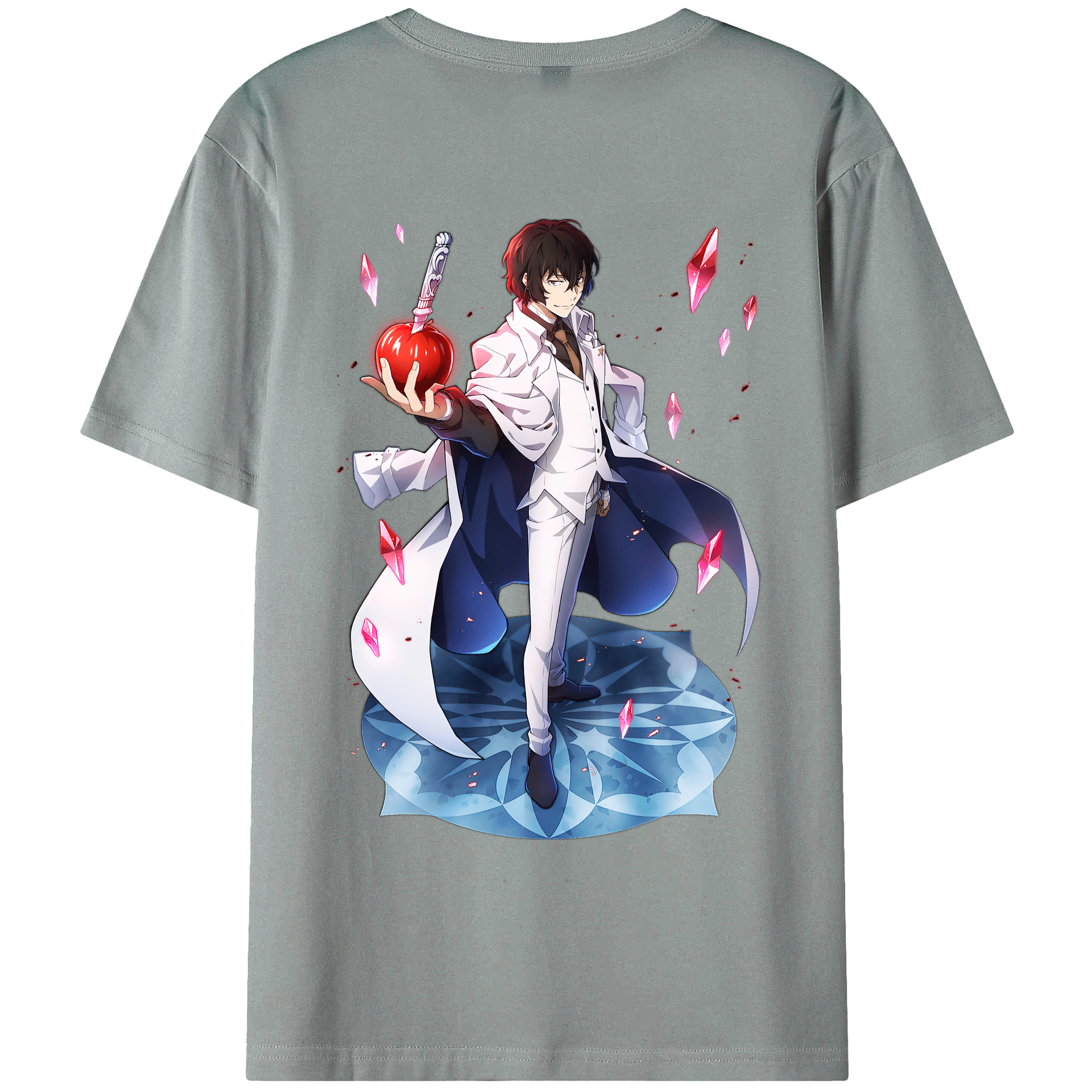 （画像用） 文豪ストレイドッグス Bungo Stray Dogs 綿100％ メンズ半袖Tシャツ（バックプリント） 通気性